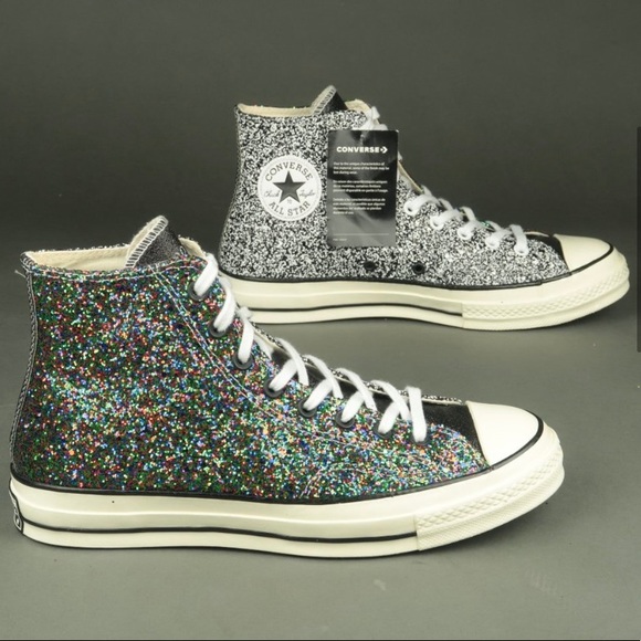 Converse x JW Anderson Chuck Taylor All Star High Tops Black Multicolor Glitter - Picture 7 of 14